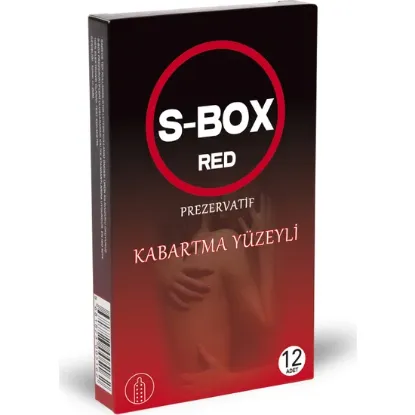 S-BOX Red Kabartma Yüzeyli Prezervatif 12'li  resmi