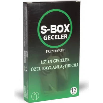 S-BOX Geceler Özel Kayganlaştırıcılı Prezervatif 12'li  resmi