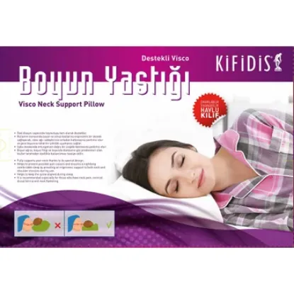 Kifidis Kademeli Visko Uyku Yastığı 55x36x11/7 cm Beyaz  resmi