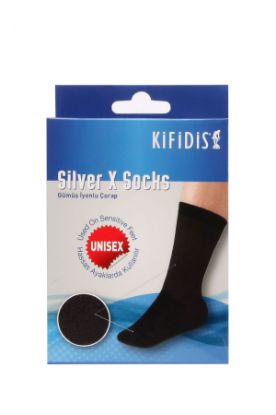  Silver-X Socks (Gümüş İyonlu Çorap) Antrasit No:1 resmi